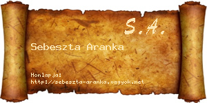 Sebeszta Aranka névjegykártya